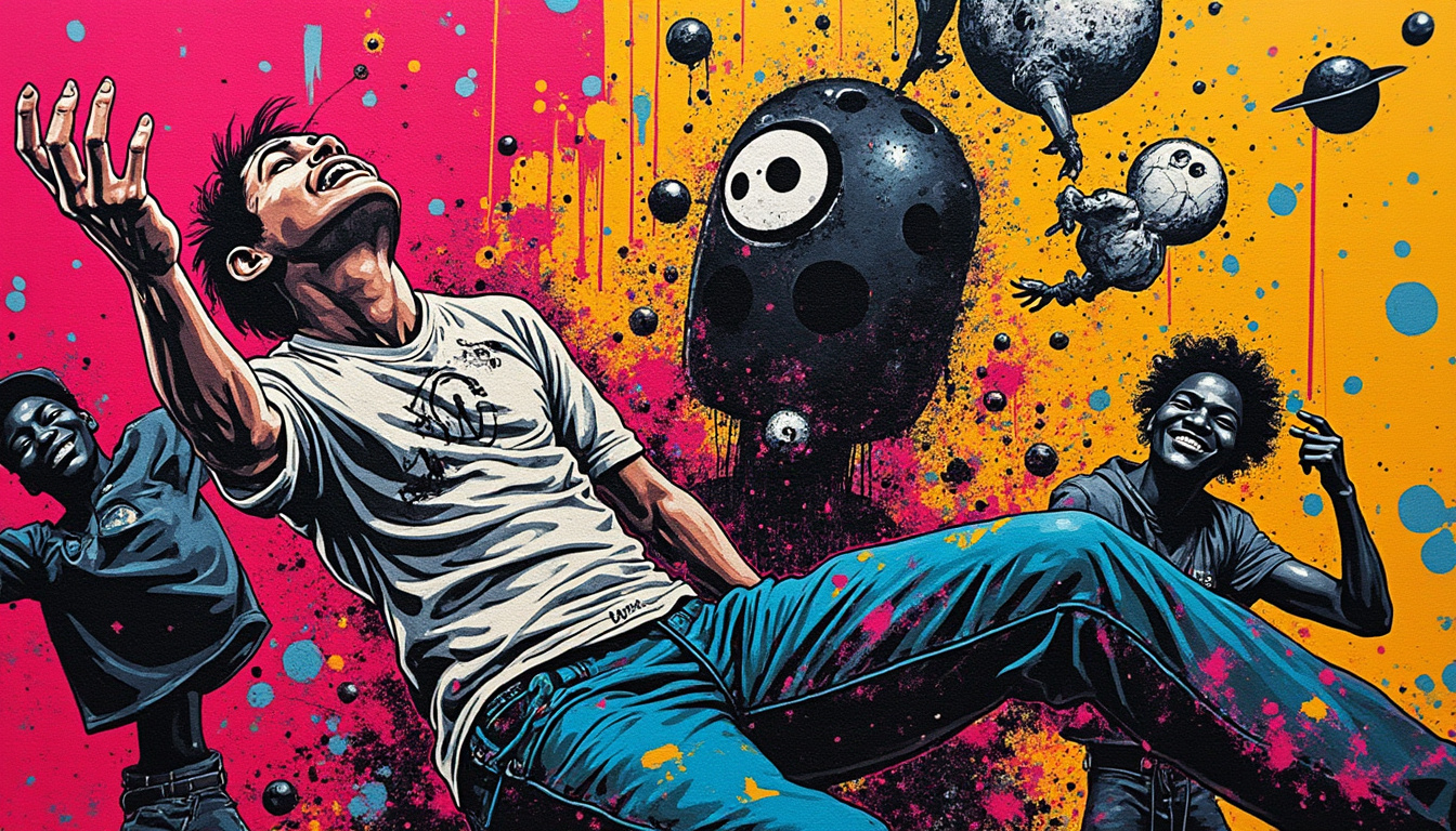 explorez l'univers singulier du peintre combas à travers ses œuvres d'art innovantes et colorées qui captivent et interpellent.